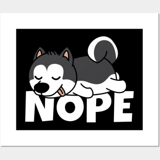 Lazy Husky Funny Laziness Gift Idea Dog Owner Posters and Art